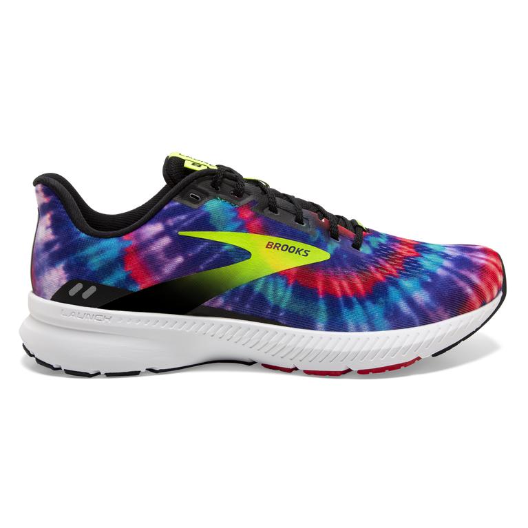 Brooks LAUNCH 8 Light Cushion Road Running Shoes Womens Canada - Black/Nightlife/GreenYellow/Red (YF